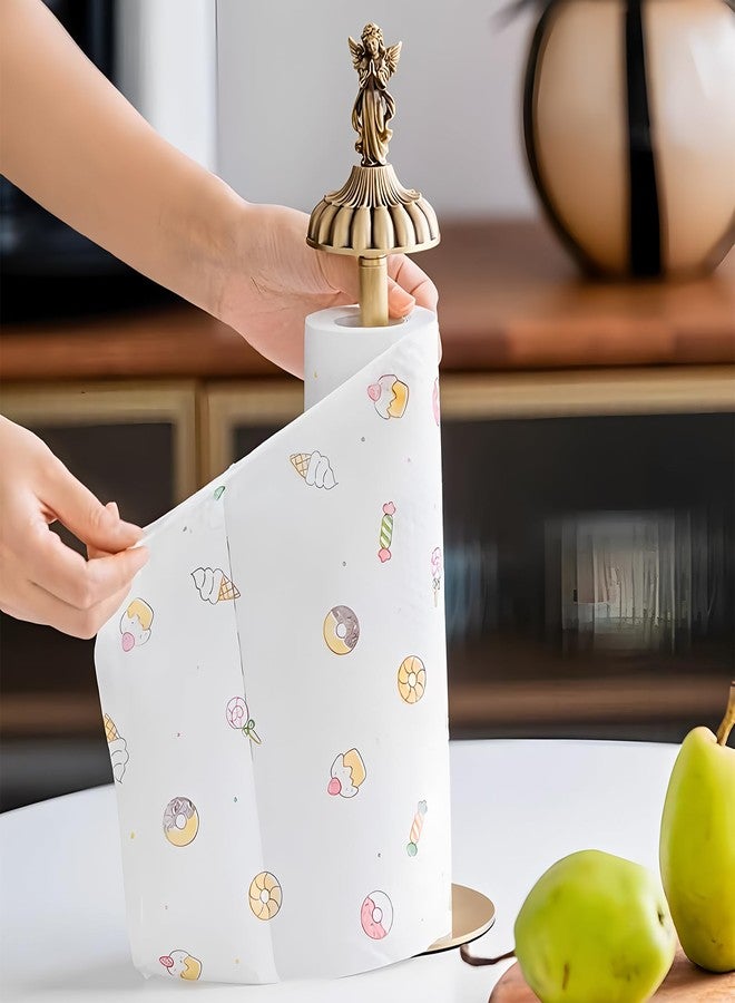 YACSNBF 1 Luxurious Brass Angel Paper Towel Holder countertop, Kitchen Bathroom Gold Paper Towel Holder - Sturdy, Durable, Elegant Kitchen and Bathroom Home Decoration - Image 4
